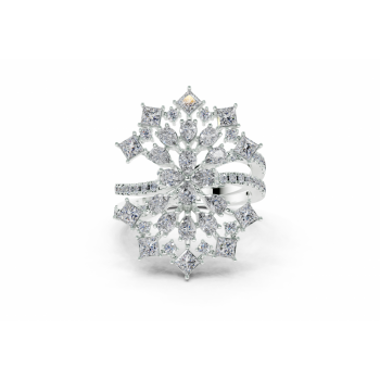Inel cu diamante Princess Cut de 0.85ct, diamante Pear Cut de 0.72ct si diamante rotunde de 0.33ct