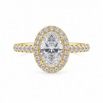 Inel cu Diamante rotunde de 0.21 ct si diamant Oval de 0.40 ct