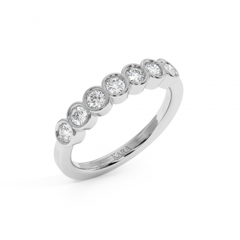 Inel Verigheta Semi Eternity cu diamante rotunde de 0.52ct.