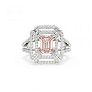 Inel cu Morganit de 1.35 ct si diamante de 0.40 ct