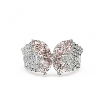 Inel cu Morganit de 2.24 ct si Diamante de 0.27ct