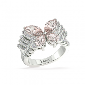 Inel cu Morganit de 2.24 ct si Diamante de 0.27ct