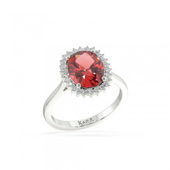 Inel cu Rubin de 2.42 ct si diamante de 0.17 ct