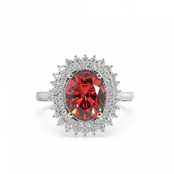 Inel cu Rubin de 2.42 ct si diamante de 0.45 ct