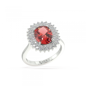 Inel cu Rubin de 2.42 ct si diamante de 0.45 ct
