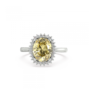 Inel cu Safir Galben de 2.42 ct si diamante de 0.17 ct