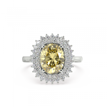 Inel cu Safir Galben de 2.42 ct si diamante de 0.45 ct
