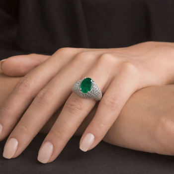 Inel cu Smarald de 1.52 ct si diamante de 1.70 ct