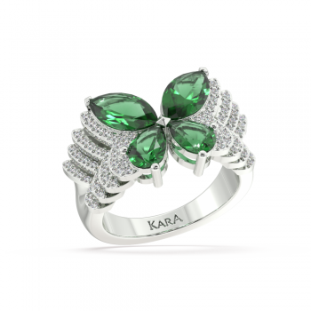 Inel cu Smaralde de 2.24 ct, Diamante de 0.27 ct