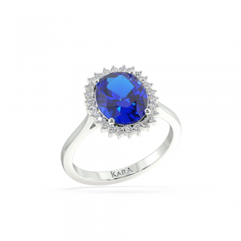 Inel cu Tanzanit de 2.42 ct si diamante de 0.17 ct