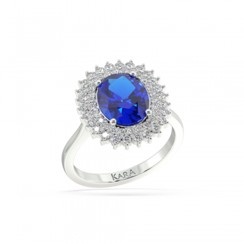 Inel cu Tanzanit de 2.42 ct si diamante de 0.45 ct