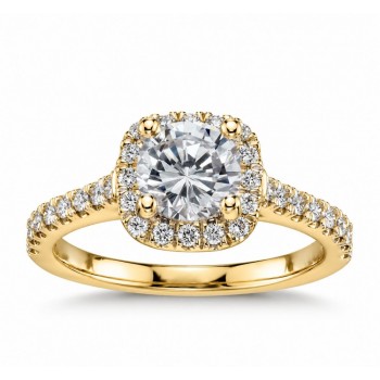 Inel de logodna cu Diamant  central de 0.30 ct si diamante laterale de 0.20 ct