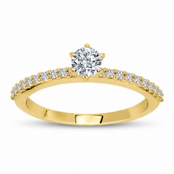 Inel de logodna cu diamant central de 0.36 ct si diamante laterale de 0.11 ct