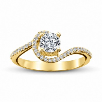 Inel de logodna cu diamant central de 0.40 ct si diamante laterale de 0.18 ct