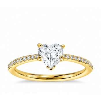 Inel de logodna cu diamant central de 0.50 ct si diamante laterale de 0.30 ct