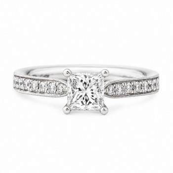 Inel de logodna cu diamant central de 0.60 ct si diamante laterale de 0.25ct