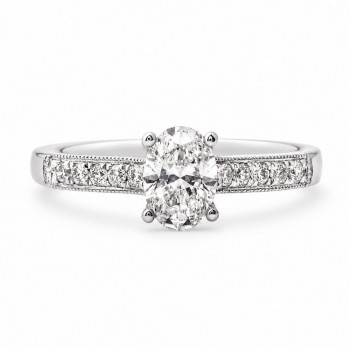 Inel de logodna cu diamant central de 0.60 ct si diamante laterale de 0.30 ct