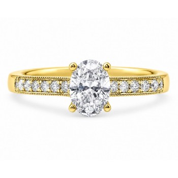 Inel de logodna cu diamant central de 0.60 ct si diamante laterale de 0.30 ct
