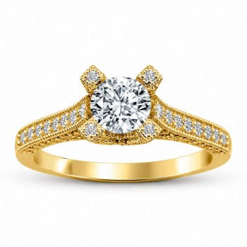 Inel de logodna cu diamant  central de 0.70 ct si diamante laterale de 0.72 ct