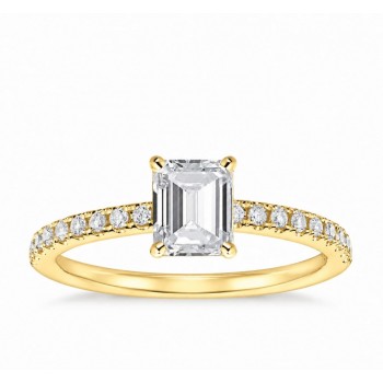 Inel de logodna cu diamant central de 0.80 ct  si diamante laterale de 0.35 ct