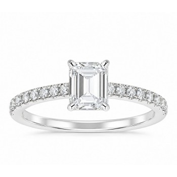Inel de logodna cu diamant central de 0.80 ct  si diamante laterale de 0.35 ct