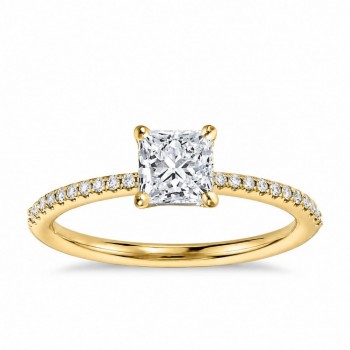 Inel de logodna cu diamant central de 0.90 ct si diamante laterale de 0.30 ct