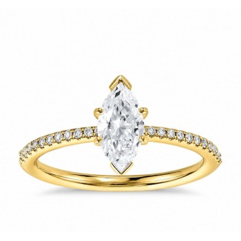 Inel de logodna cu diamant central de 0.90 ct si diamante laterale de 0.30 ct
