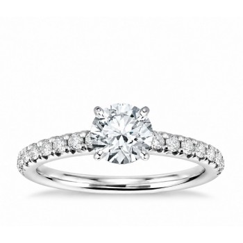 Inel de logodna cu diamant central de 0.90 ct si diamante laterale de 0.30 ct