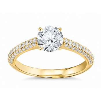Inel de logodna cu diamant central de 0.90 ct si diamante laterale de 0.40 ct