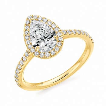 Inel de logodna cu diamant central de 1.00 ct si diamante laterale de 0.20 ct