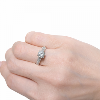 Inel de logodna cu Diamant central de 1.02 ct si diamante laterale de 0.38 ct