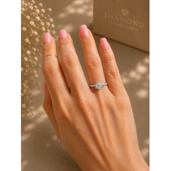 Inel de Logodna cu Diamant Central de 1.03 ct si Diamante Laterale de 0.13 ct