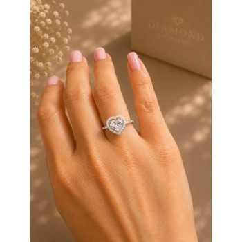 Inel de logodna cu diamant central de 1.05 ct si diamante laterale de 0.27 ct