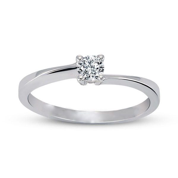 Inel de logodna Solitaire cu un Diamant de 0.10 ct