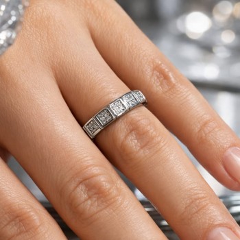 Inel/Verigheta Eternity cu Diamante de 0.32 ct