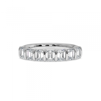 Inel Verigheta Semi Eternity cu Diamante Emerald cut de 1.39ct