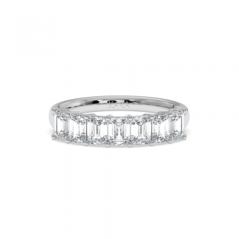 Inel Verigheta Semi Eternity cu Diamante Emerald Cut de 1.47ct