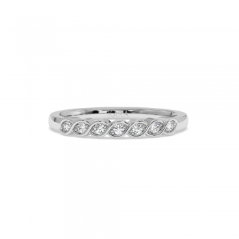 Inel Verigheta Semi Eternity cu Diamante de 0.14 ct