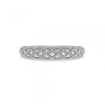 Inel Verigheta Semi Eternity cu Diamante de 0.22 ct