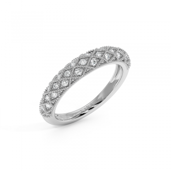 Inel Verigheta Semi Eternity cu Diamante de 0.22 ct