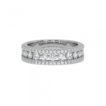 Inel Verigheta Semi Eternity cu Diamante de 1.06ct
