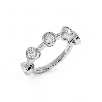 Inel Verigheta Semi Eternity cu Diamante de 1.075ct