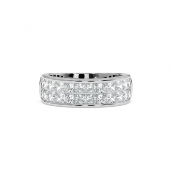 Inel Verigheta Semi Eternity cu Diamante Princess cut de 2.08 ct 