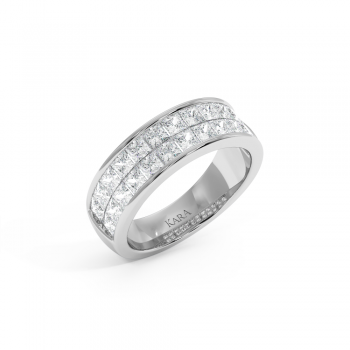 Inel Verigheta Semi Eternity cu Diamante Princess cut de 2.08 ct 