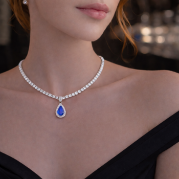 Pandantiv Charm cu Diamante de 0.61 ct si Tanzanite de 1.21 ct