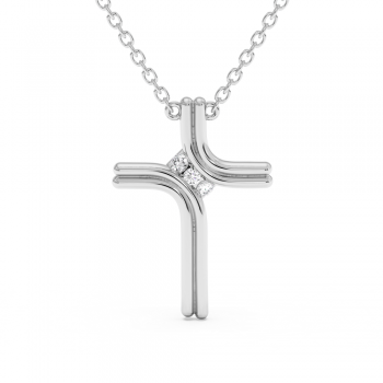 Pandantiv Cruciulita cu Diamante de 0.08ct