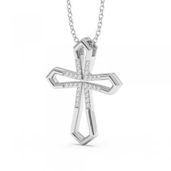 Pandantiv Cruciulita cu Diamante de 0.09ct