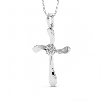 Pandantiv Cruciulita cu Diamante de 0.09ct