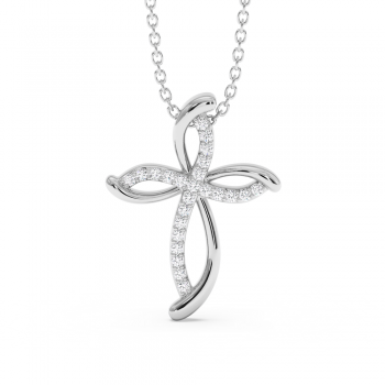 Pandantiv Cruciulita cu Diamante de 0.12ct