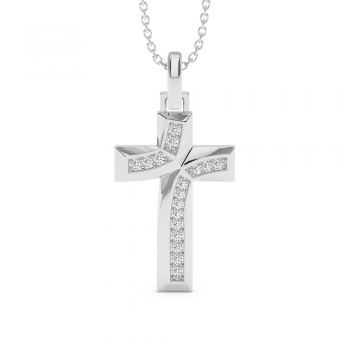 Pandantiv Cruciulita cu Diamante de 0.14ct